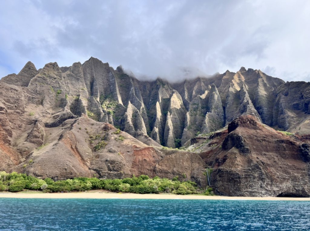 Exploring the Napali Coast, watching where Jurassic Park was filmed. 